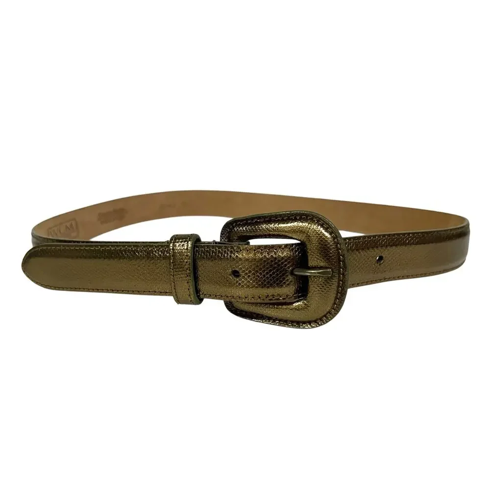 WCM New York Gold Genuine Reptile Vintage Belt USA Made Size M/ 3044 39